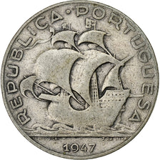 Portugal, 5 Escudos, 1947, Silver, VF(30-35), KM:581