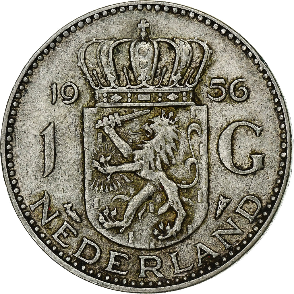 Pays-Bas, Juliana, Gulden, 1956, Argent, TTB, KM:184