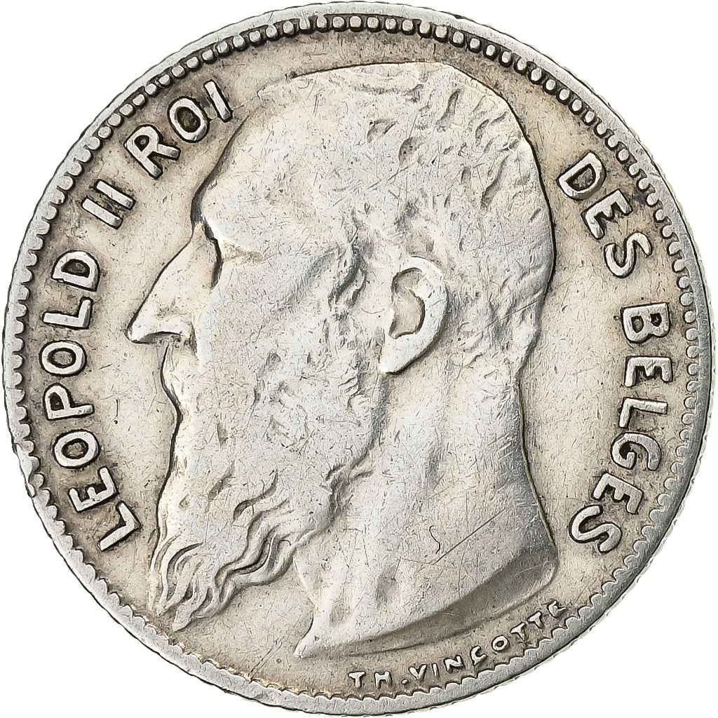Belgium, Leopold II, Franc, 1909, Silver, VF(30-35), KM:56.2