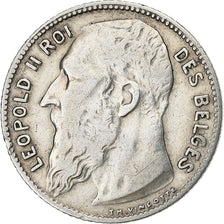 Belgium, Leopold II, Franc, 1909, Silver, VF(30-35), KM:56.2