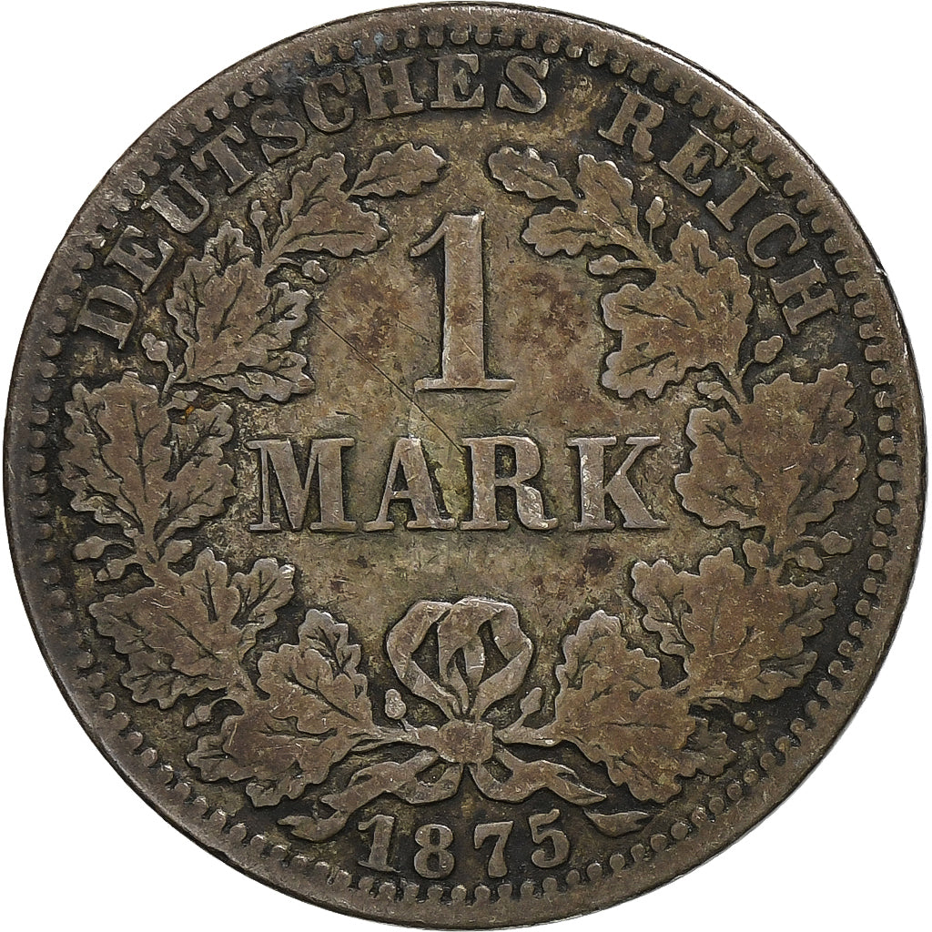 GERMANY - EMPIRE, Wilhelm I, Mark, 1875, Berlin, Silver, VF(20-25), KM:7