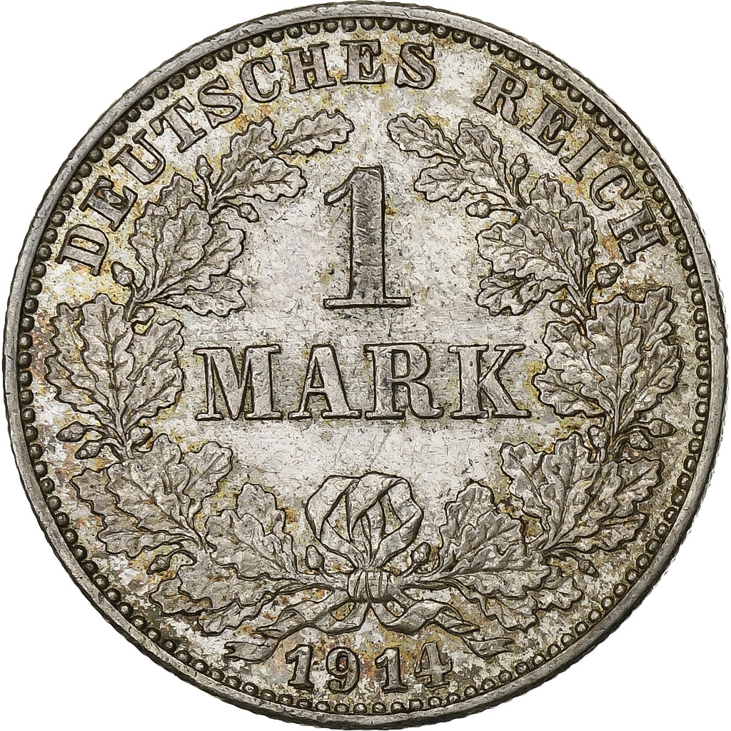 GERMANY - EMPIRE, Wilhelm II, Mark, 1914, Karlsruhe, Silver, AU(55-58), KM:14