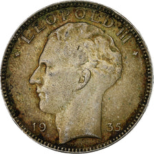 Coin, Belgium, 20 Francs, 20 Frank, 1935, AU(50-53), Silver, KM:105