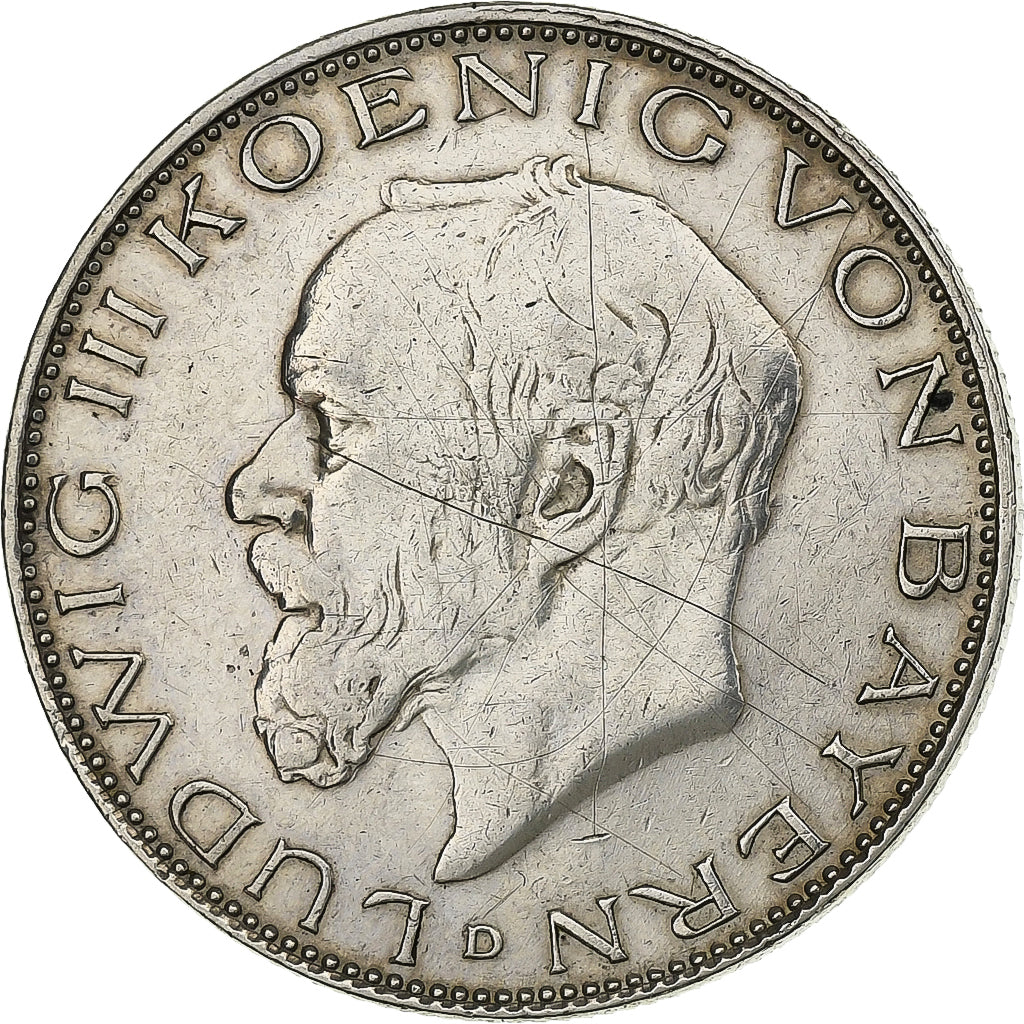 Etats allemands, BAVARIA, Ludwig III, 2 Mark, 1914, Munich, Argent, TTB, KM:1002