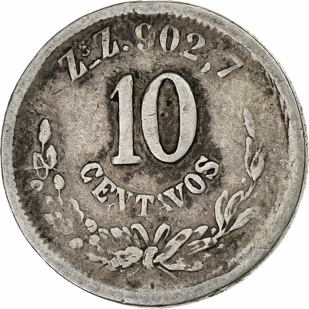 Mexico, 10 Centavos, 1893, Mexico City, Silver, VF(20-25), KM:403.7