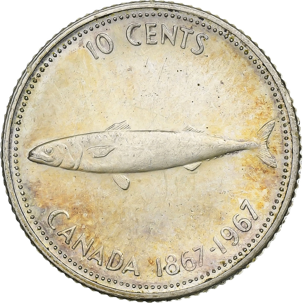Canada, Elizabeth II, 10 Cents, 1967, Royal Canadian Mint, Argent, TTB+, KM:67