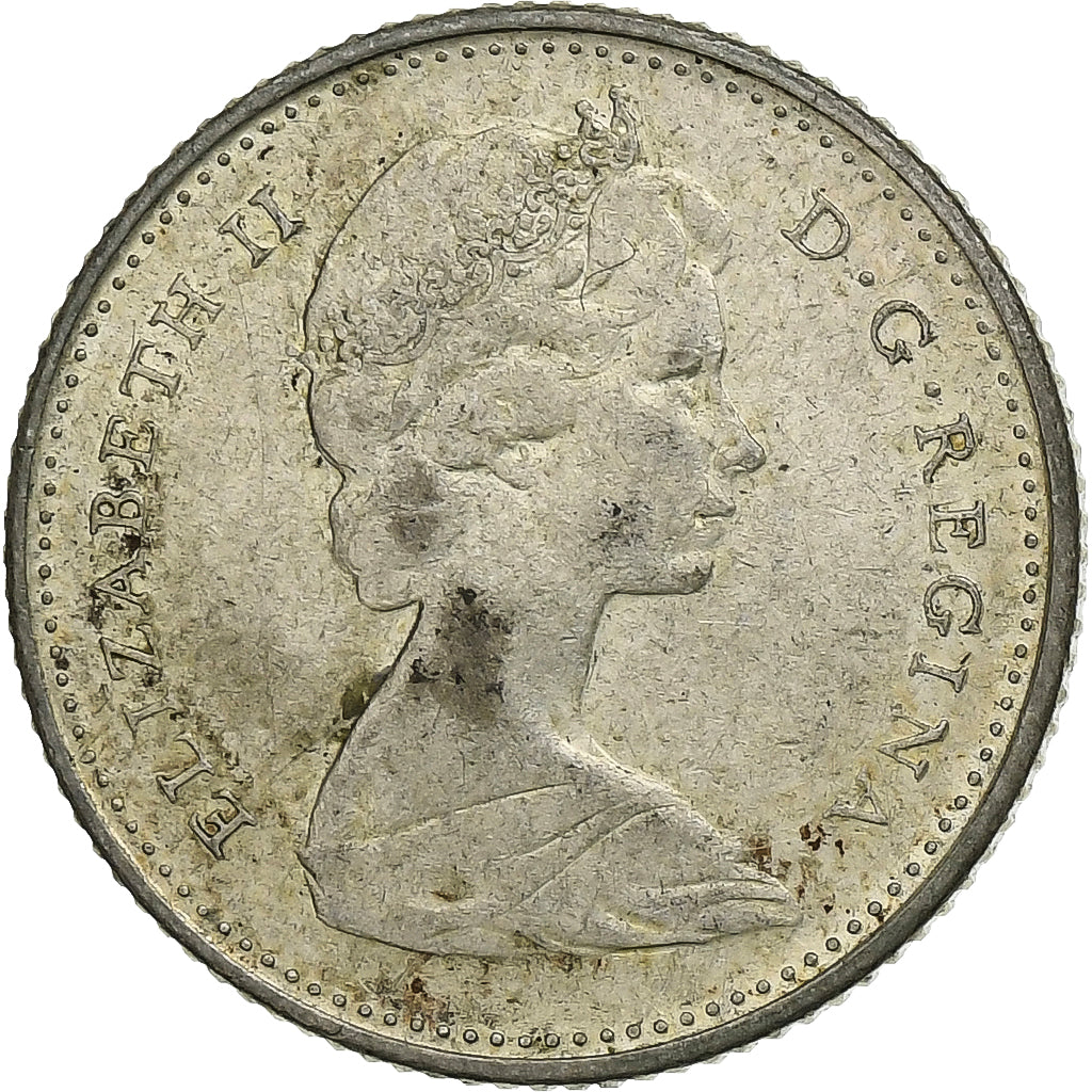 Canada, Elizabeth II, 10 Cents, 1968, Royal Canadian Mint, Silver, VF(30-35)