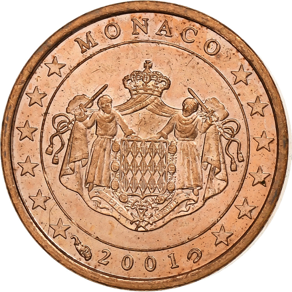 Monaco, Rainier III, Euro Cent, 2001, Paris, Copper Plated Steel, MS(60-62)