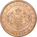 Monaco, Rainier III, 5 Euro Cent, 2001, Paris, Acciaio placcato rame, BB+
