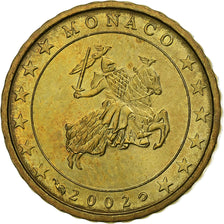Monaco, Rainier III, 10 Euro Cent, 2002, Paris, Brass, MS(60-62), Gadoury:MC175