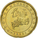Monaco, Rainier III, 20 Euro Cent, 2002, Paris, Brass, MS(63), Gadoury:MC176