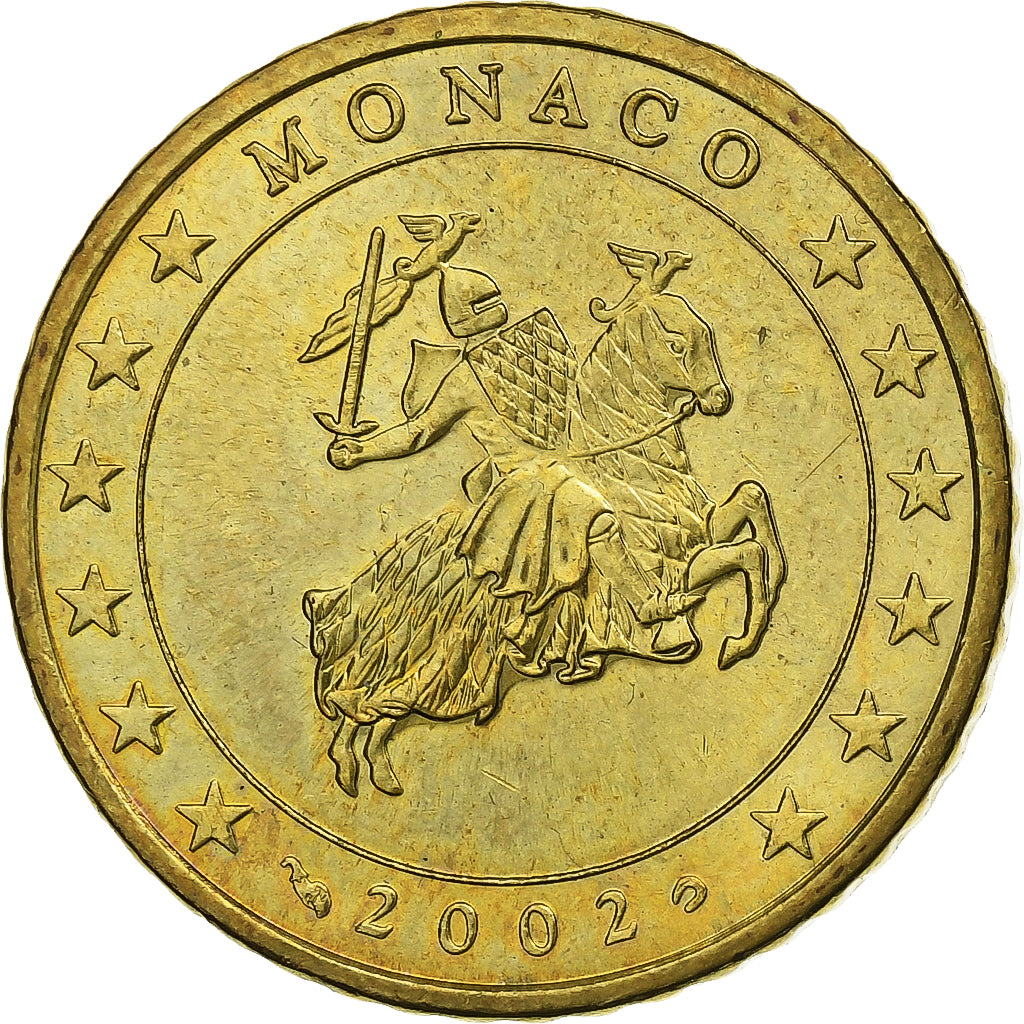 Monaco, Rainier III, 50 Euro Cent, 2002, Paris, Brass, MS(63), Gadoury:MC177