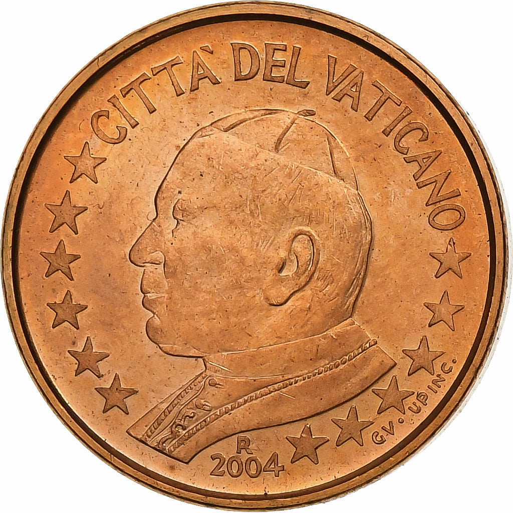 Vaticaanstad, John Paul II, Euro Cent, Jean-Paul II, 2004, Rome, Copper Plated