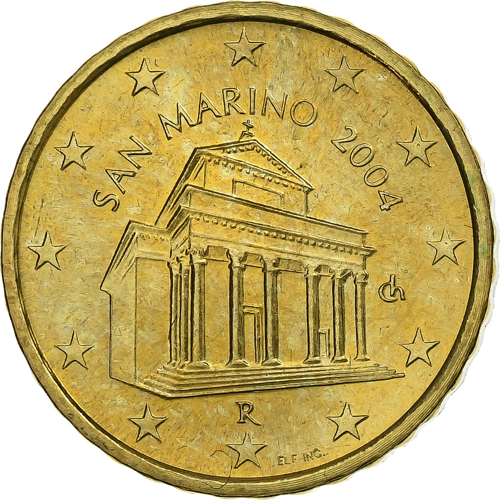 San Marino, 10 Euro Cent, 2004, Rome, Brass, MS(63), KM:443