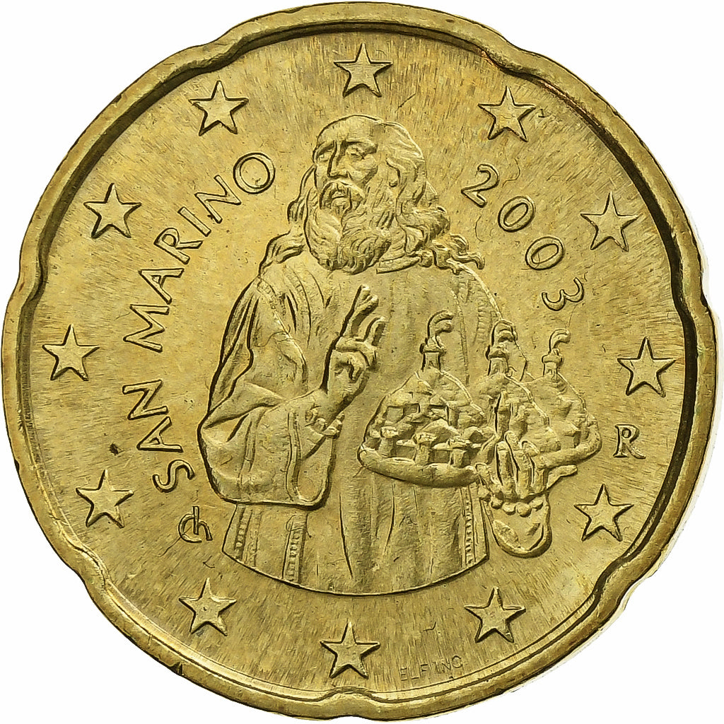 Saint Marin , 20 Euro Cent, 2003, Rome, Laiton, SPL, KM:444