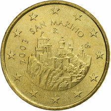 San Marino, 50 Euro Cent, 2003, Rome, MS(63), Brass, KM:445