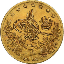 Turquía, Abdul Hamid II, 50 Kurush, 1902, Qustantiniyah, Oro, MBC+, KM:731