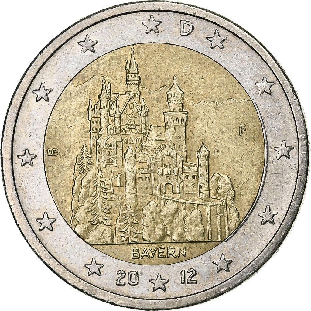 Federale Duitse Republiek, 2 Euro, 2012, Stuttgart, Bi-Metallic, ZF, KM:305