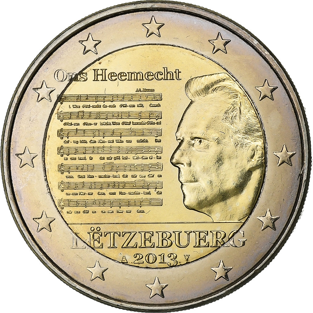 Luxembourg, 2 Euro, 2013, Bi-Metallic, MS(63)