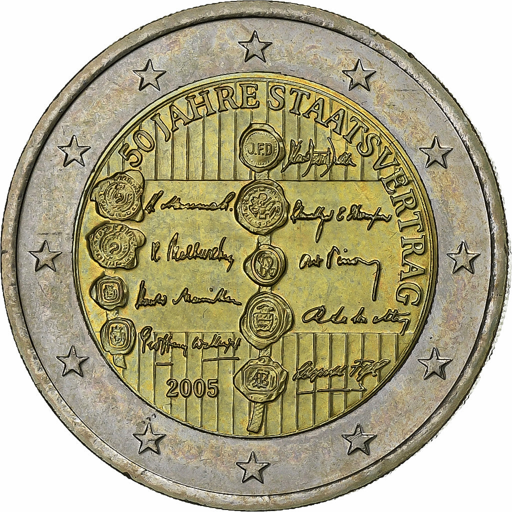 Oostenrijk, 2 Euro, 50ème anniversaire du Traité d'Etat, 2005, Vienna, PR+