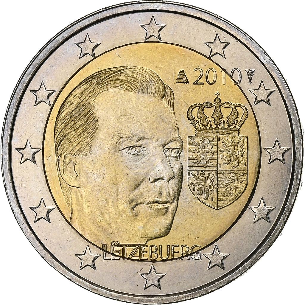Luxembourg, Henri, 2 Euro, Special Unc., 2010, Utrecht, Bi-Metallic, MS(63)