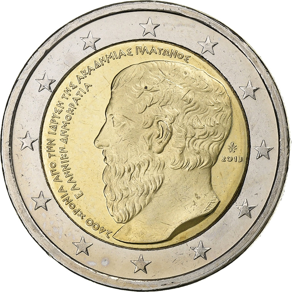 Grecja, 2 Euro, 2013, Athens, Bimetaliczny, MS(63), KM:New