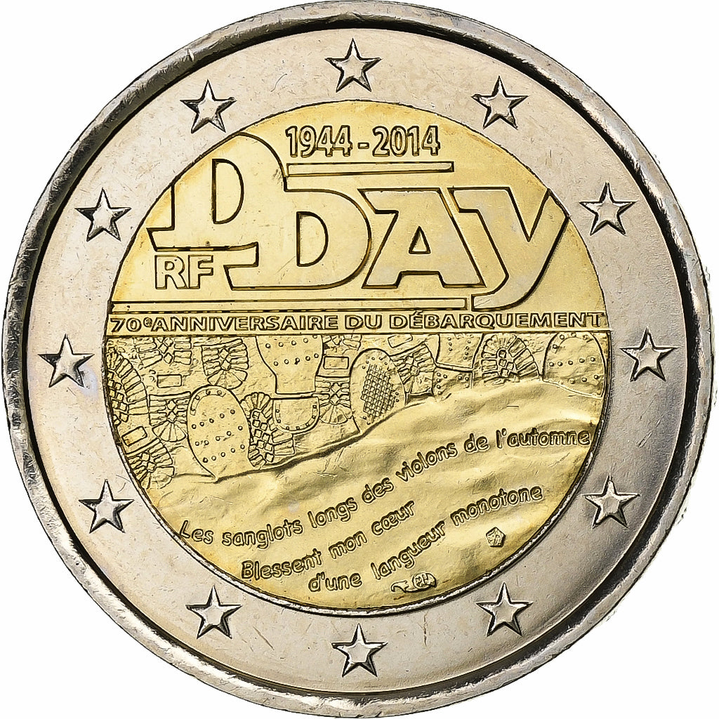 France, 2 Euro, 70e Anniversaire du Débarquement de Normandie D-DAY, 2014
