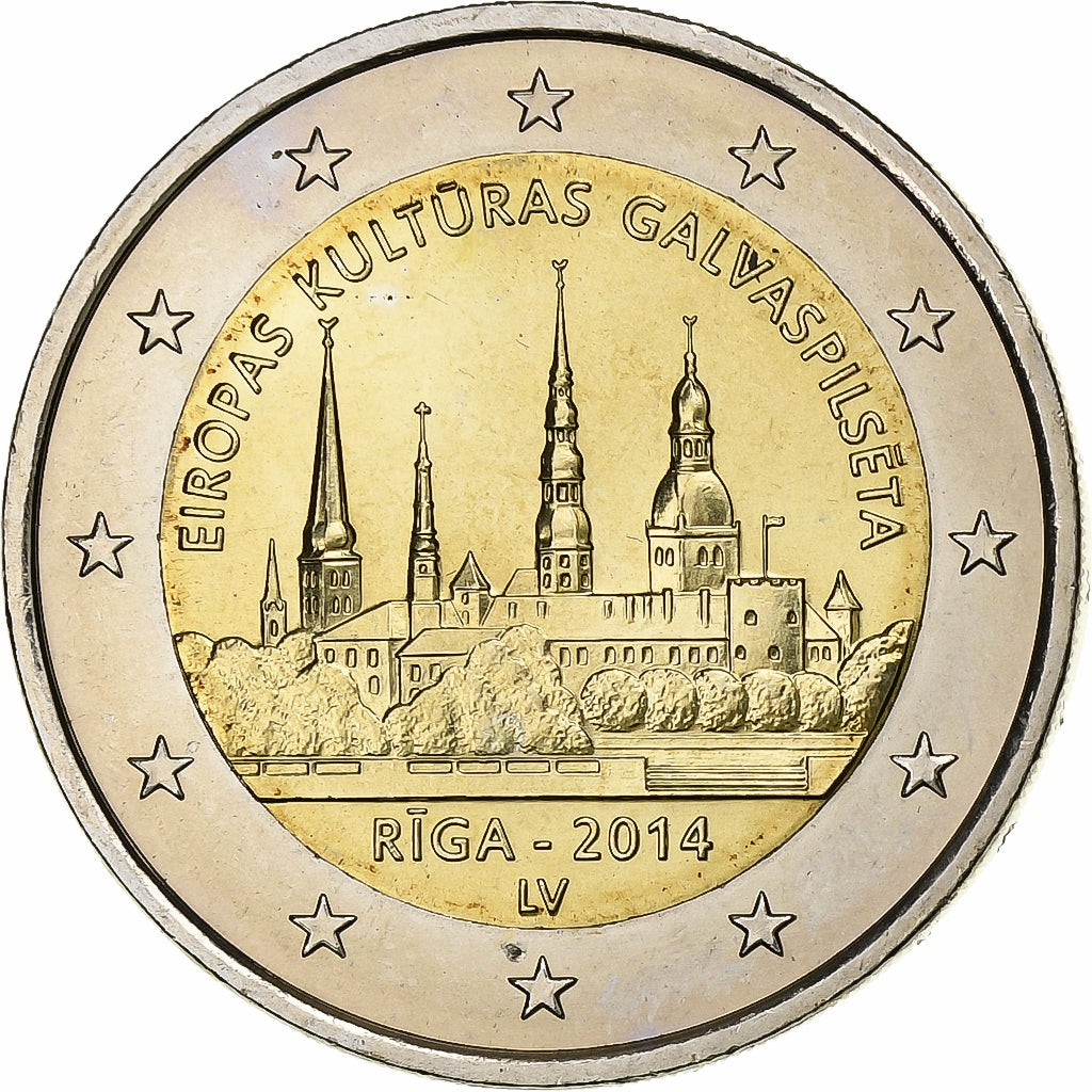 Latvia, 2 Euro, 2014, Bi-Metallic, UNZ