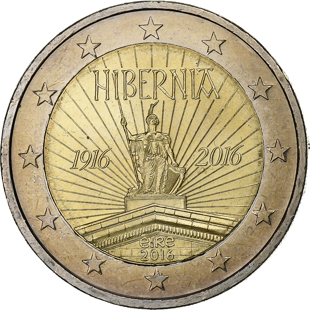 Irlanda, 2 Euro, Hibernia, 2016, SC, Bimetálico, KM:88