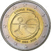 Cyprus, 2 Euro, 10 years euro, 2009, MS(63), Bi-Metallic, KM:89