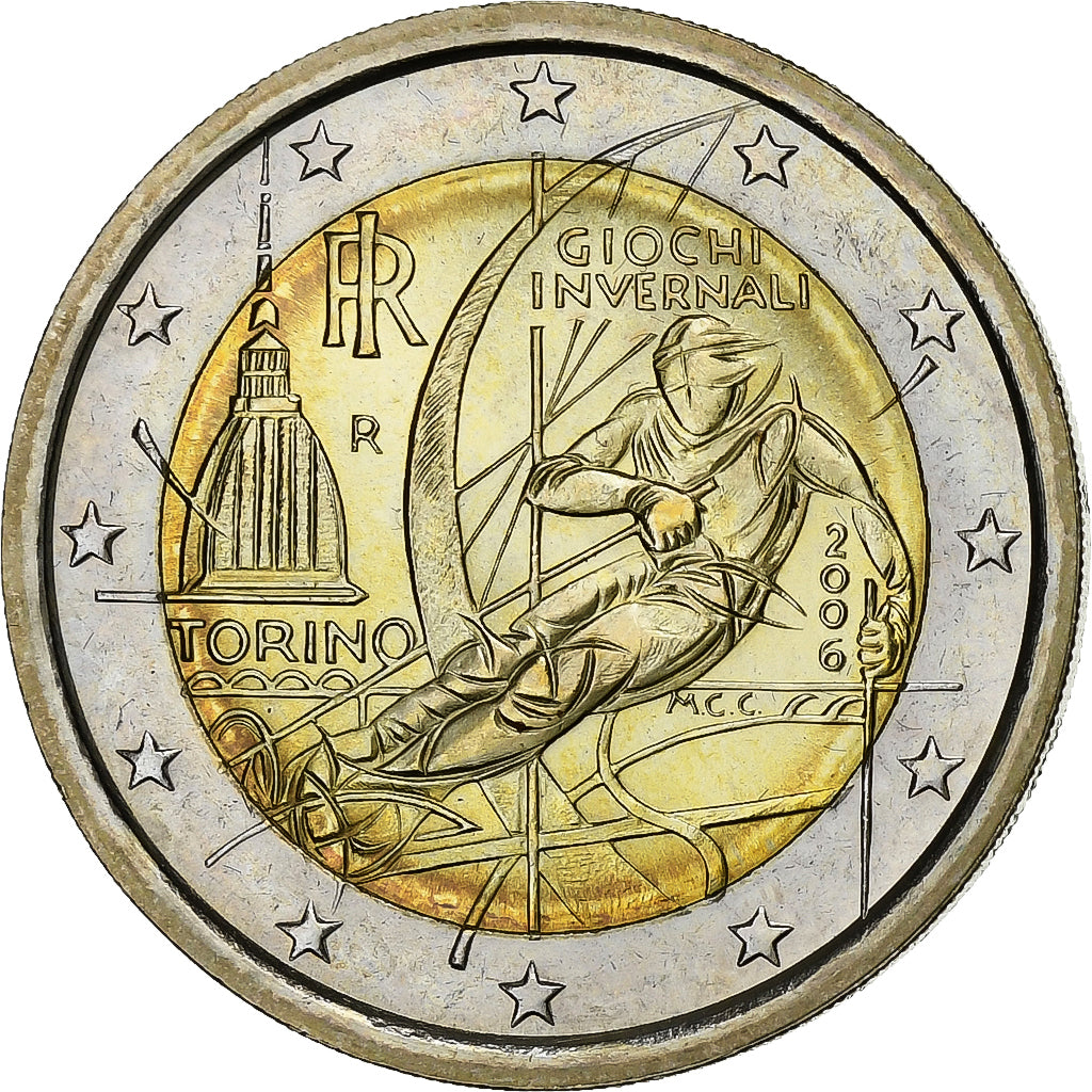 Italy, 2 Euro, Jeux olympiques de Turin, 2006, Rome, MS(63), Bi-Metallic, KM:246