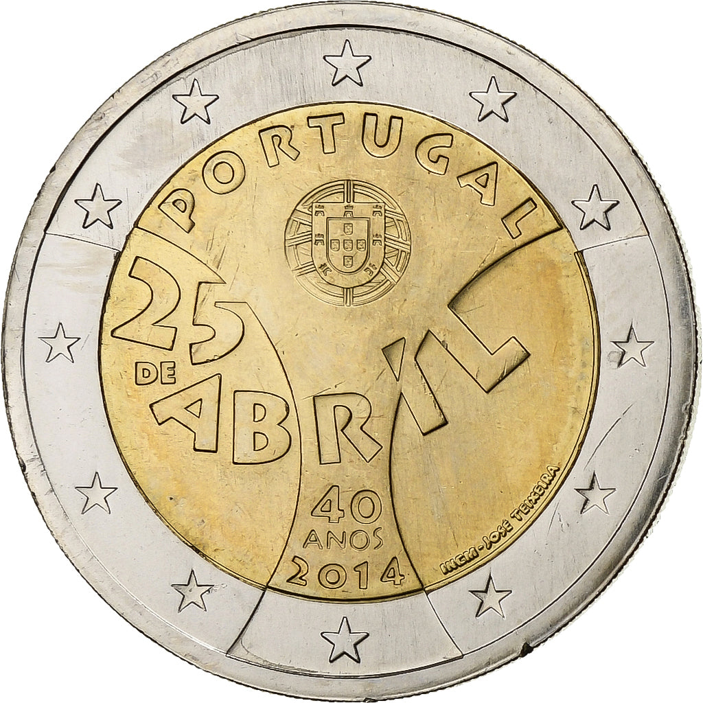 Portugal, 2 Euro, 2014, Bi-Metallic, UNC-, KM:844