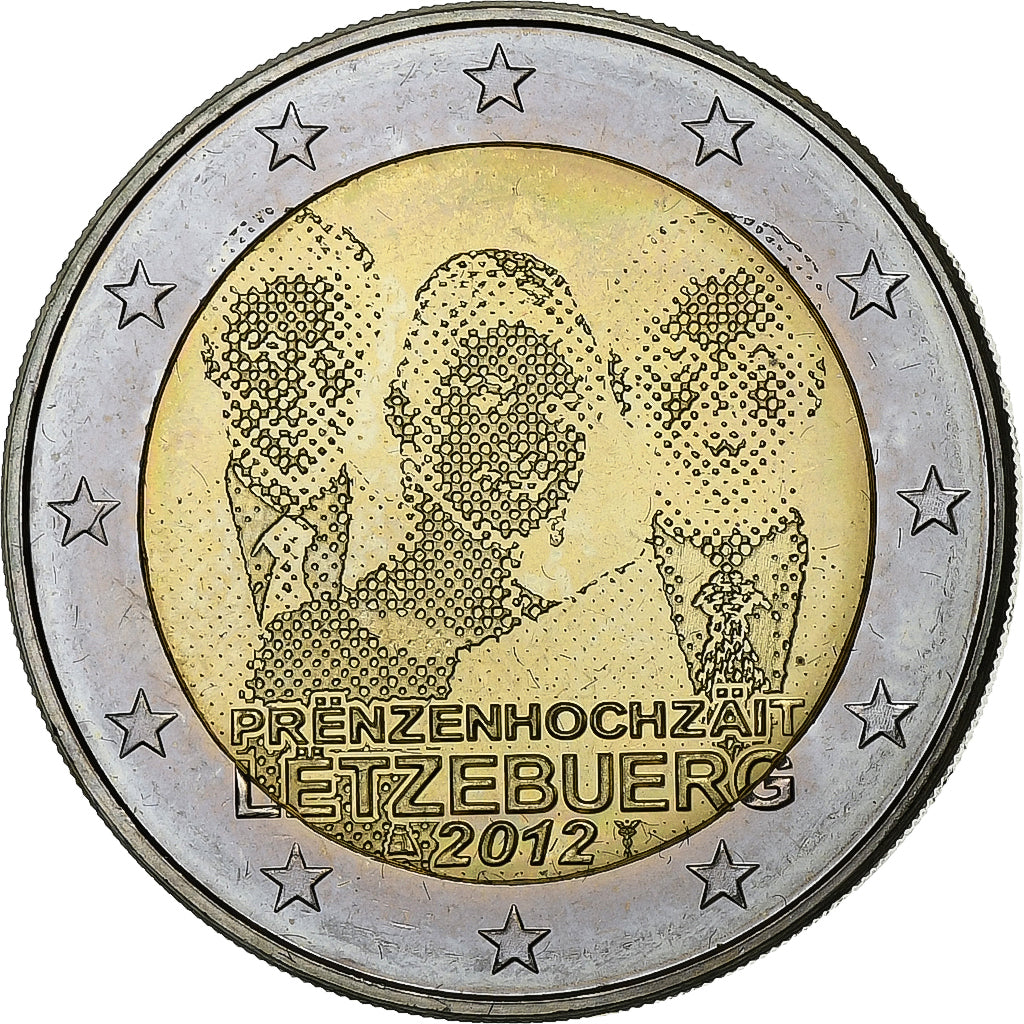 Luxemburgo, 2 Euro, Prince wedding, 2012, Utrecht, MS(60-62), Bimetálico