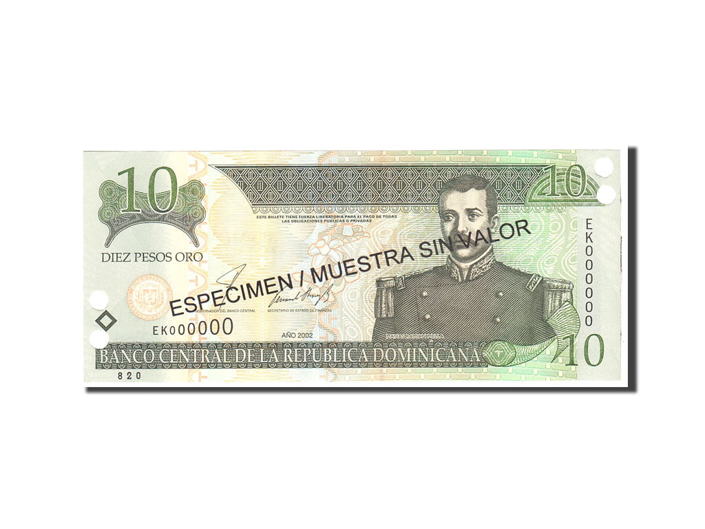 Banknote, Dominican Republic, 10 Pesos Oro, 2002, Undated, KM:168s2, UNC(65-70)
