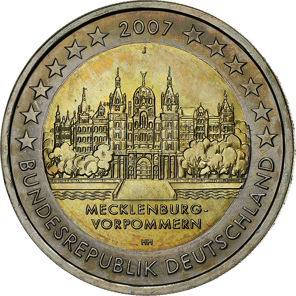 GERMANY - FEDERAL REPUBLIC, 2 Euro, 2007, Hambourg, Bi-Metallic, MS(60-62)