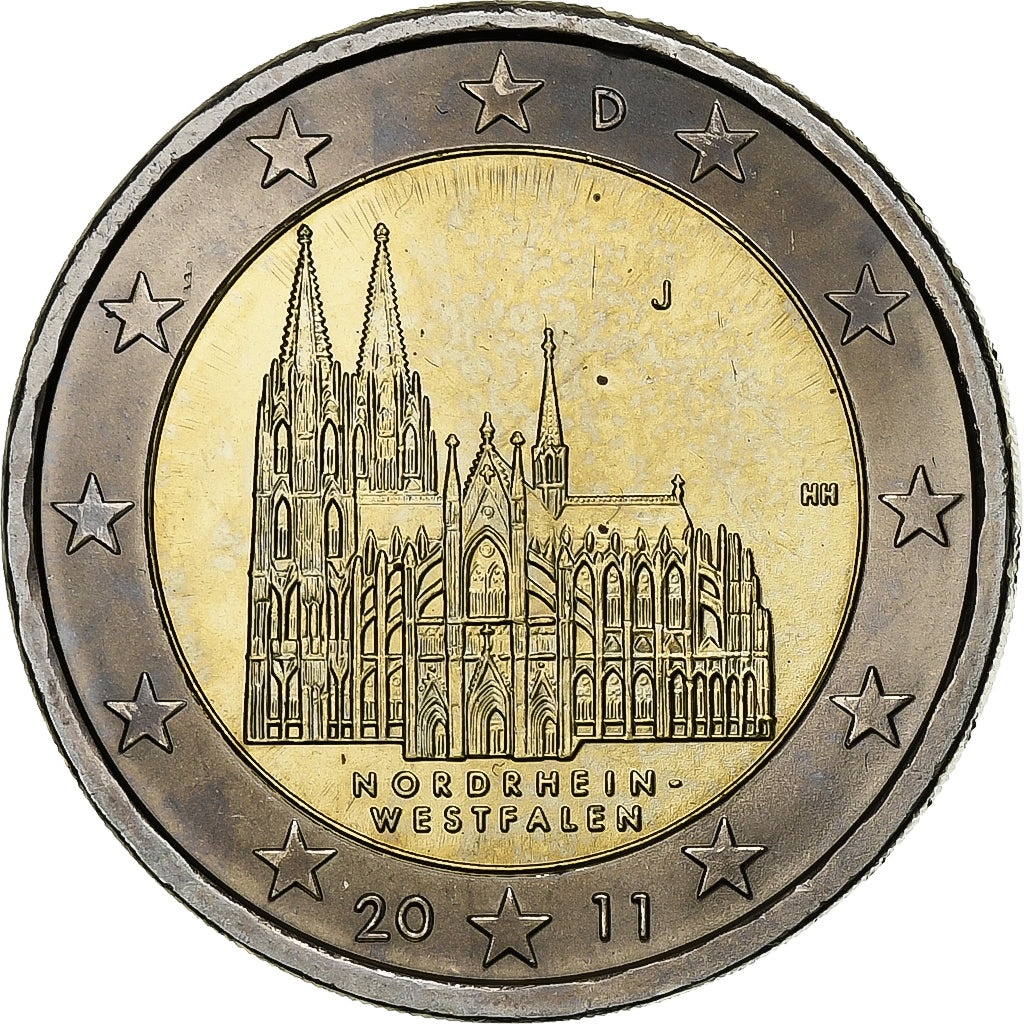 GERMANY - FEDERAL REPUBLIC, 2 Euro, 2011, Hambourg, Bi-Metallic, MS(63), KM:293