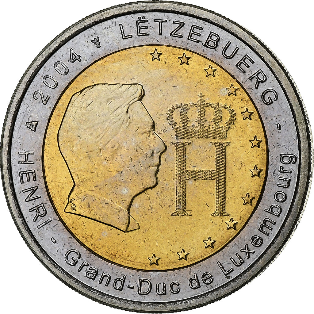 Luxemburgo, 2 Euro, Grand Duc Henri et monogramme, 2004, Utrecht, MS(63)