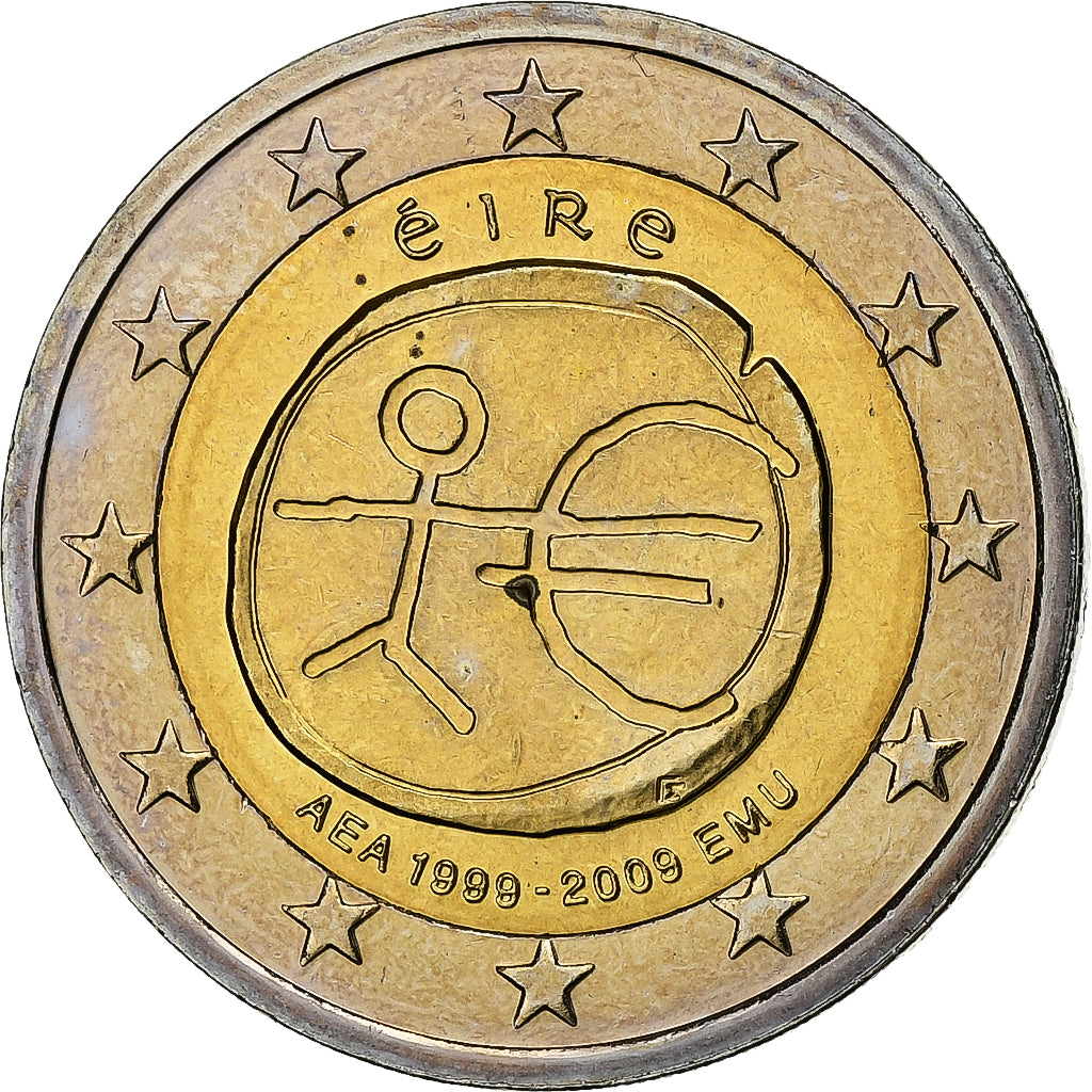 IRELAND REPUBLIC, 2 Euro, 10 ans de l'Euro, 2009, Sandyford, UNZ, Bi-Metallic