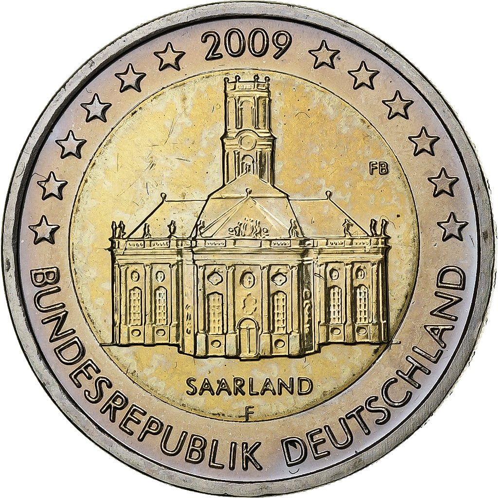 GERMANY - FEDERAL REPUBLIC, 2 Euro, 2009, Stuttgart, Bi-Metallic, MS(60-62)