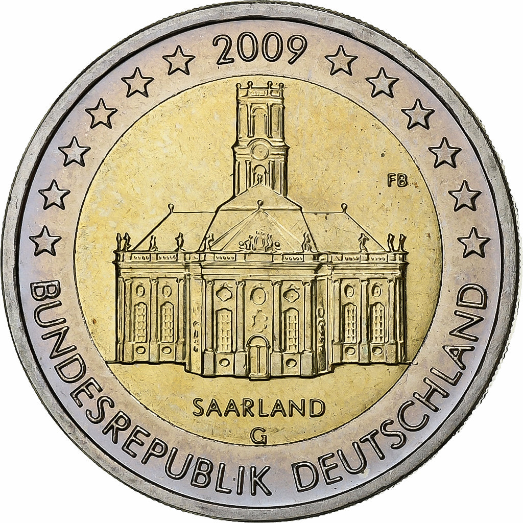 GERMANY - FEDERAL REPUBLIC, 2 Euro, 2009, Karlsruhe, Bi-Metallic, MS(63), KM:276