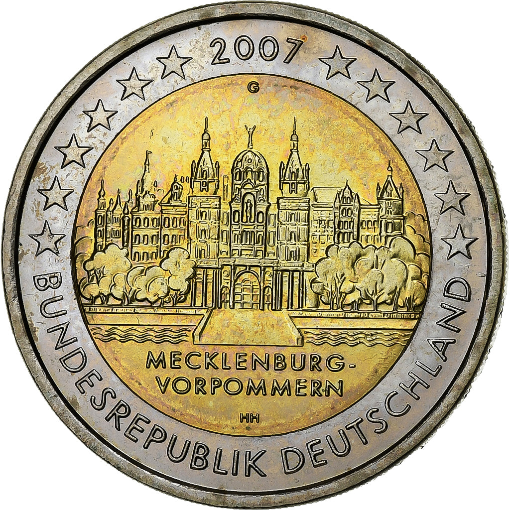 GERMANY - FEDERAL REPUBLIC, 2 Euro, 2007, Karlsruhe, Bi-Metallic, MS(63), KM:260