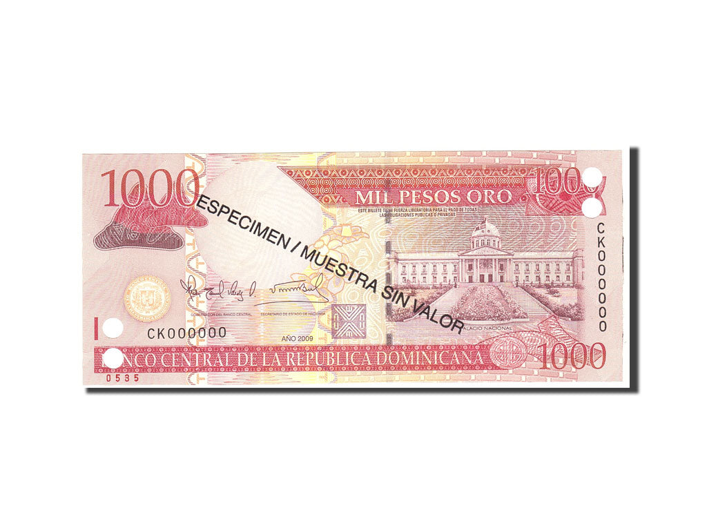 Billete, 1000 Pesos Oro, 2009, República Dominicana, KM:180s2, Undated, UNC