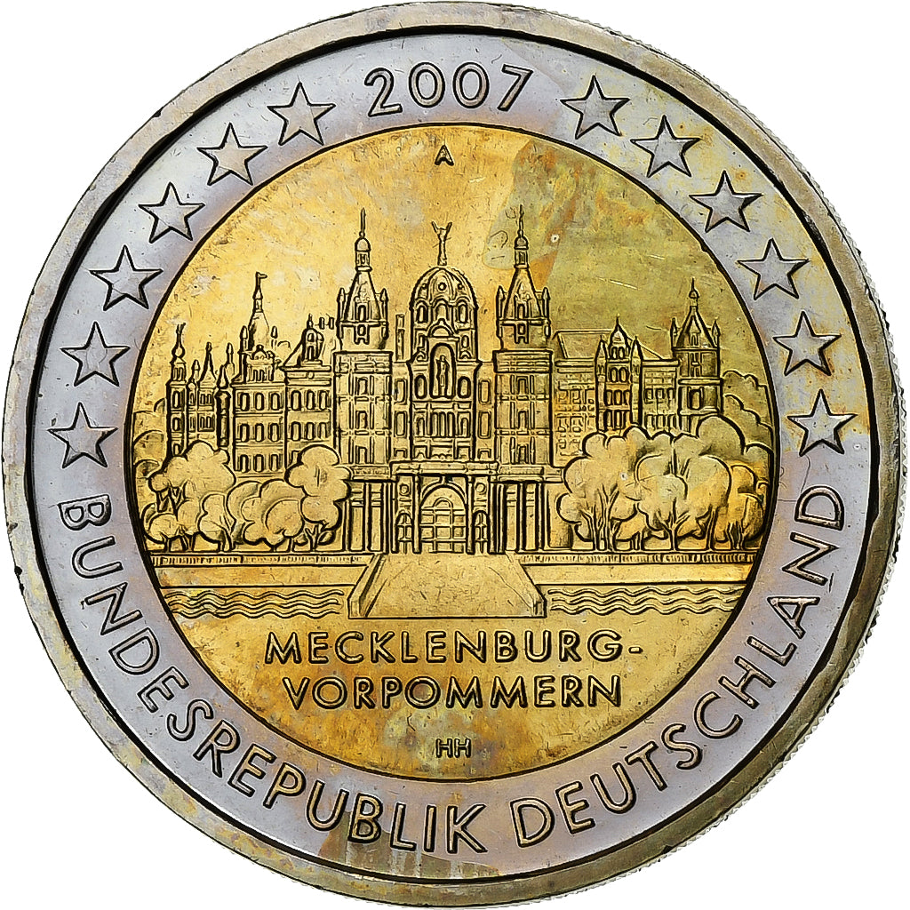 GERMANY - FEDERAL REPUBLIC, 2 Euro, Mecklembourg, 2007, Berlin, MS(63)