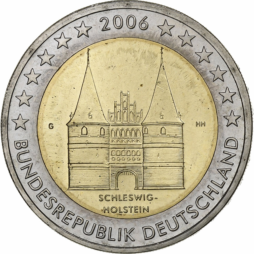 ALEMANIA - REPÚBLICA FEDERAL, 2 Euro, 2006, Karlsruhe, Bimetálico, SC, KM:253