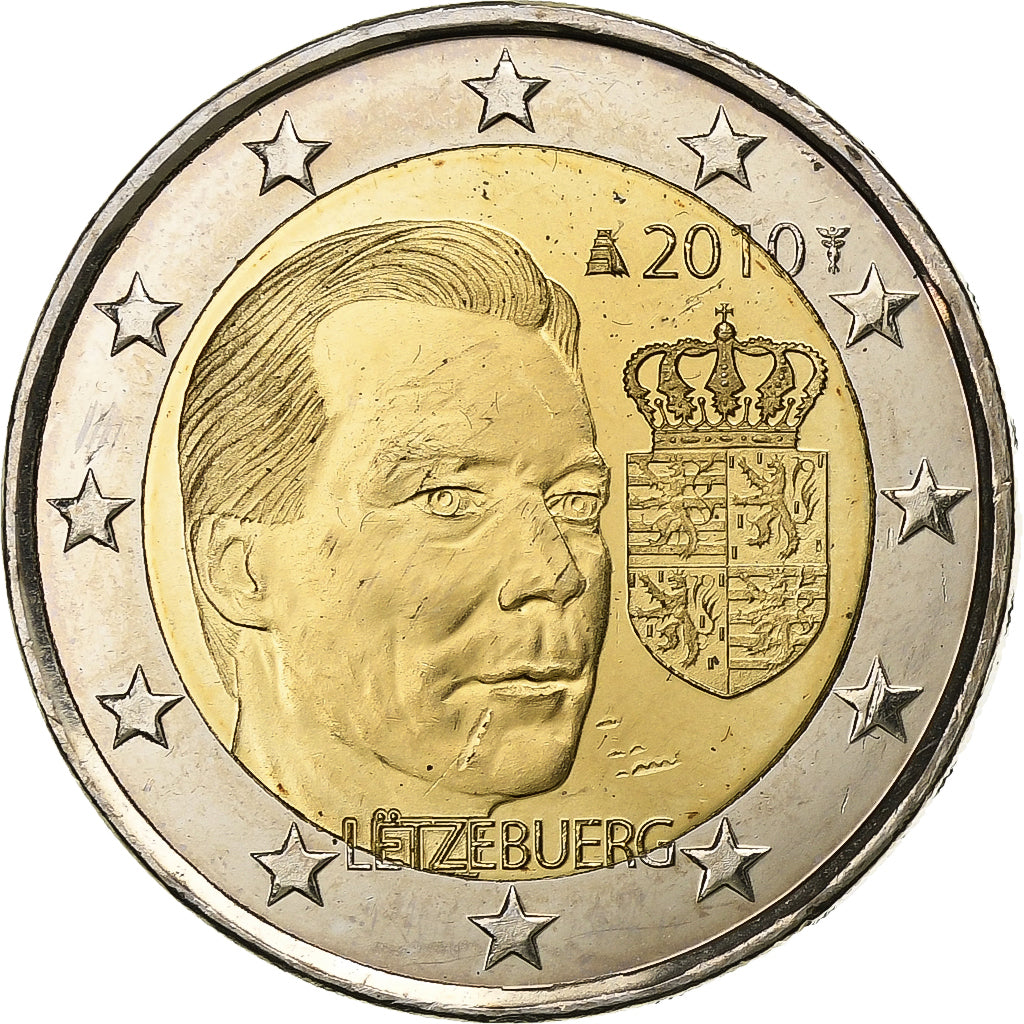 Luxembourg, Henri, 2 Euro, Special Unc., 2010, Utrecht, Bi-Metallic, MS(63)