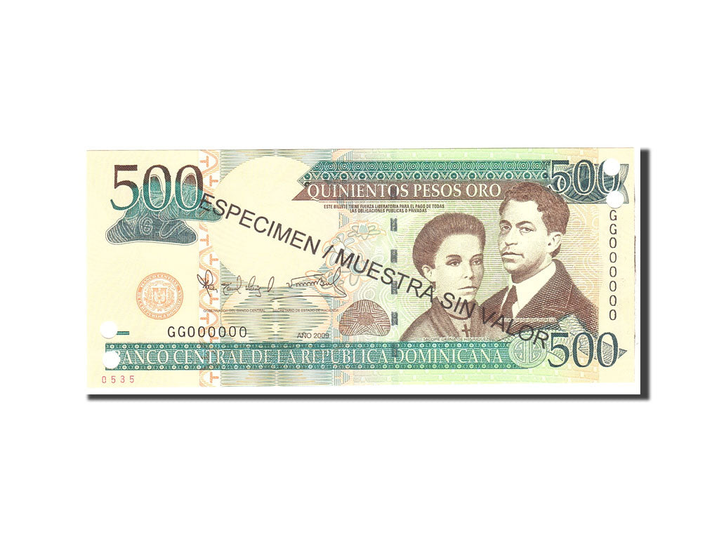 Billete, 500 Pesos Oro, 2009, República Dominicana, KM:179s2, Undated, UNC