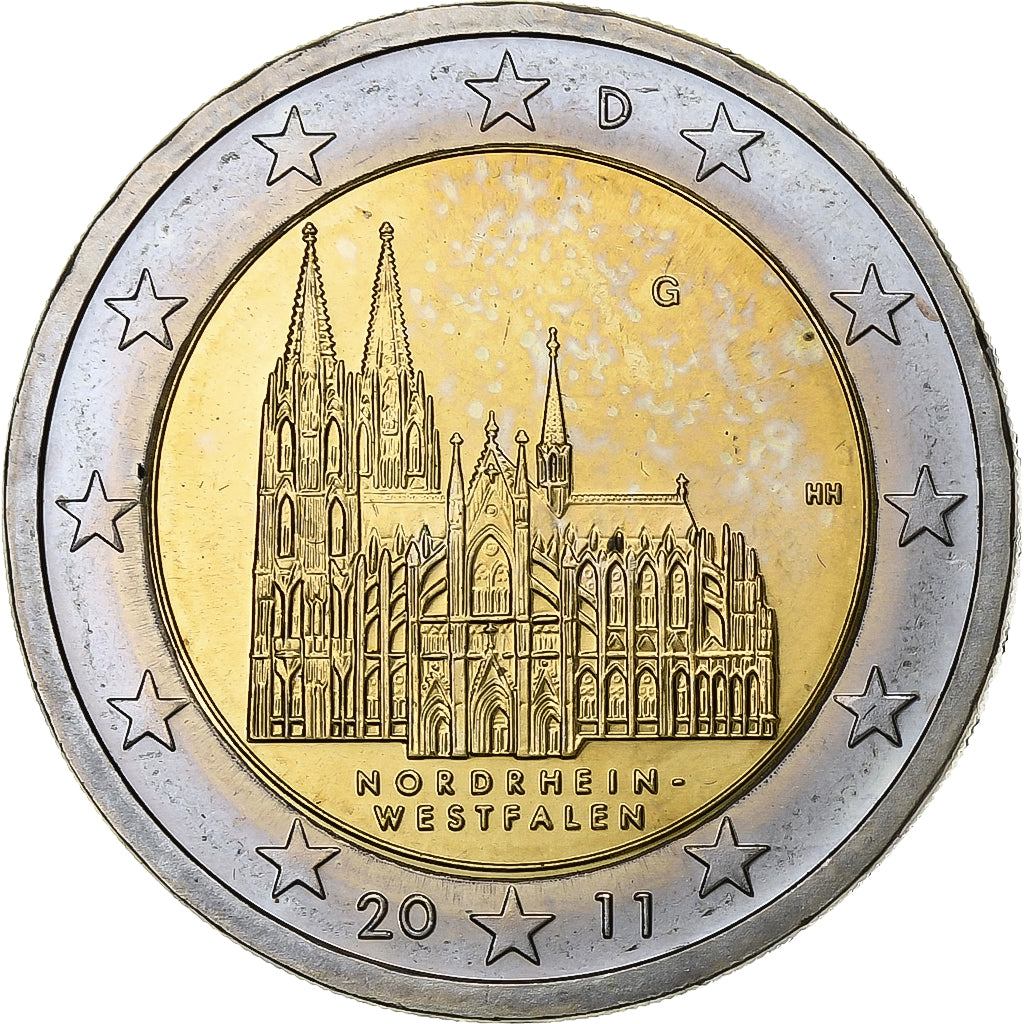 Niemcy - RFN, 2 Euro, 2011, Karlsruhe, Bimetaliczny, MS(63), KM:285