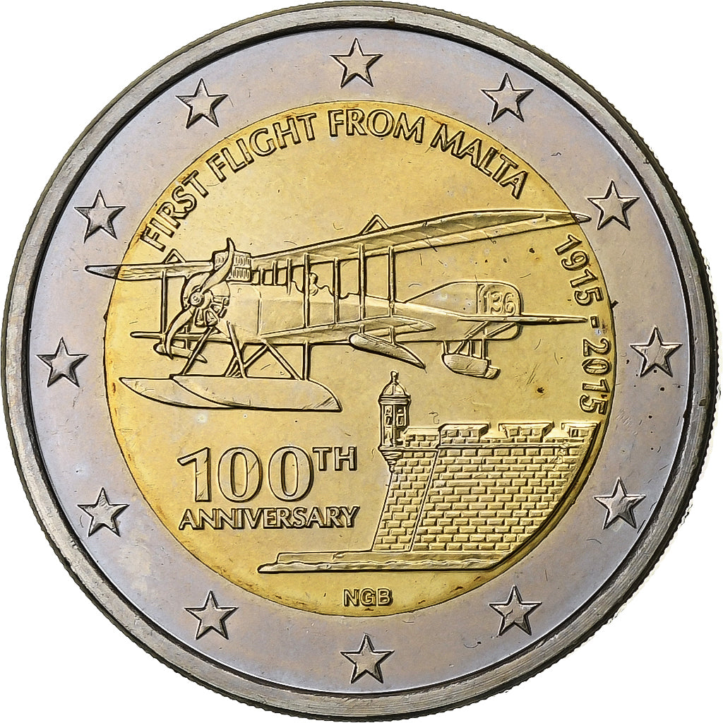 Malta, 2 Euro, 2015, Paris, Bimetálico, SC