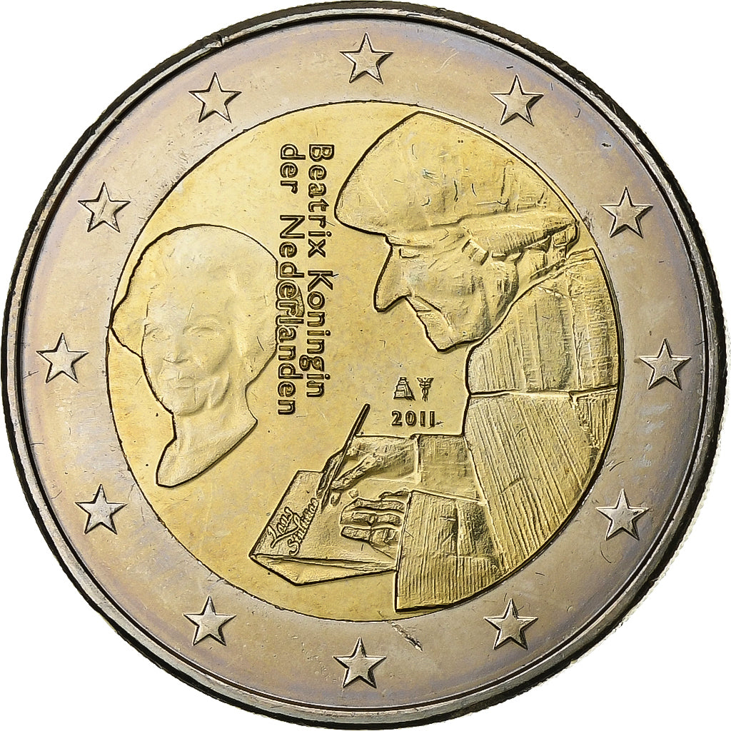 Netherlands, Beatrix, 2 Euro, 2011, Brussels, Bi-Metallic, MS(63), KM:298