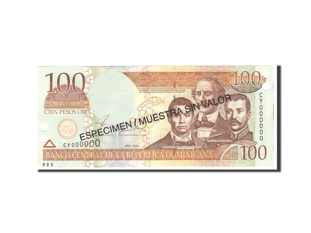 Banknote, Dominican Republic, 100 Pesos Oro, 2002, Undated, KM:171s2, UNC(65-70)